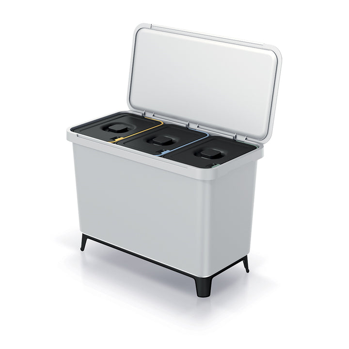 Odpadkový koš Prosperplast Keden SYSTEMA - 3x10 popelavě šedý