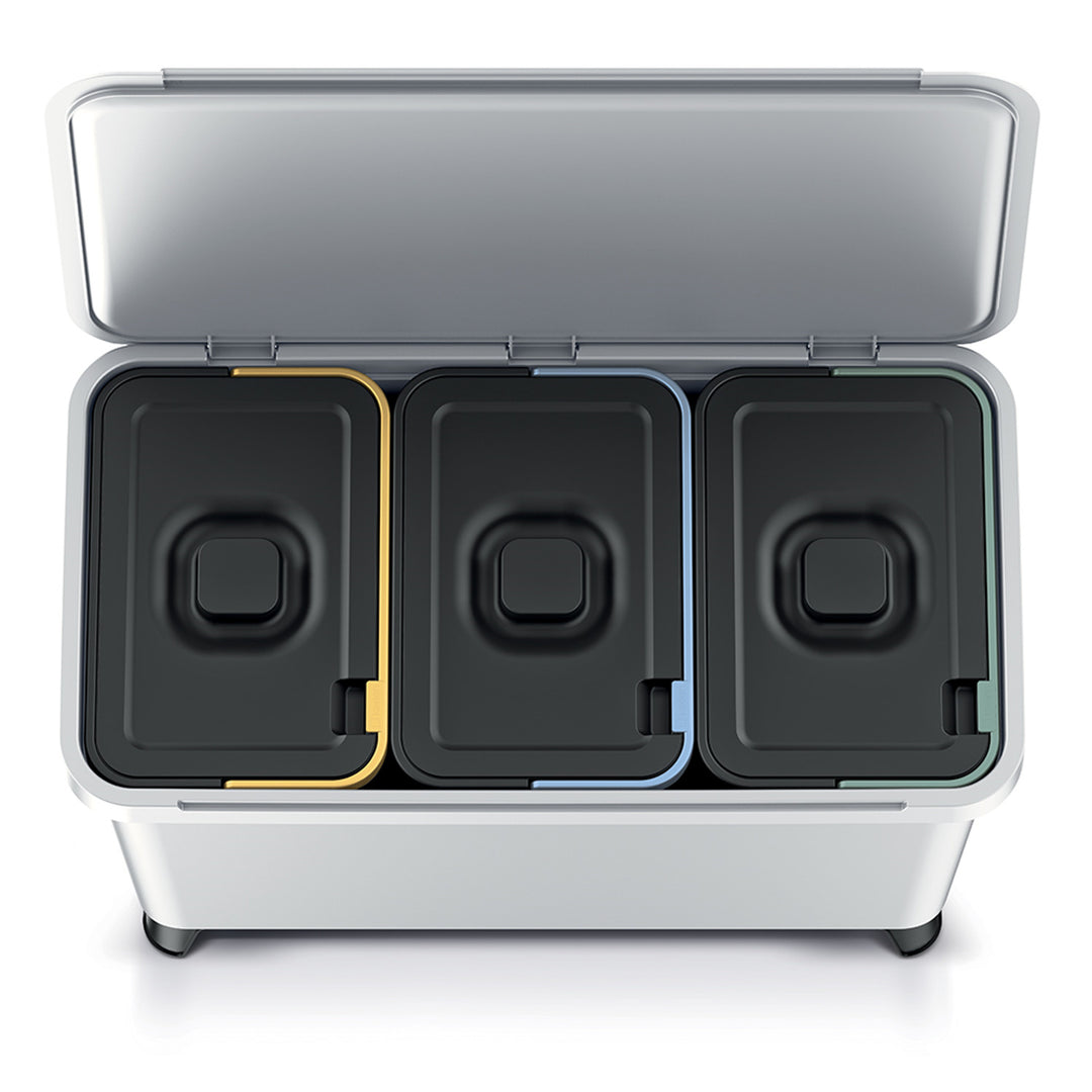 Odpadkový koš Prosperplast Keden SYSTEMA - 3x10 popelavě šedý