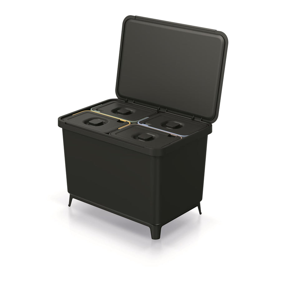 Keden SYSTEMA odpadkový recyklační koš 4x10 litrů - černý