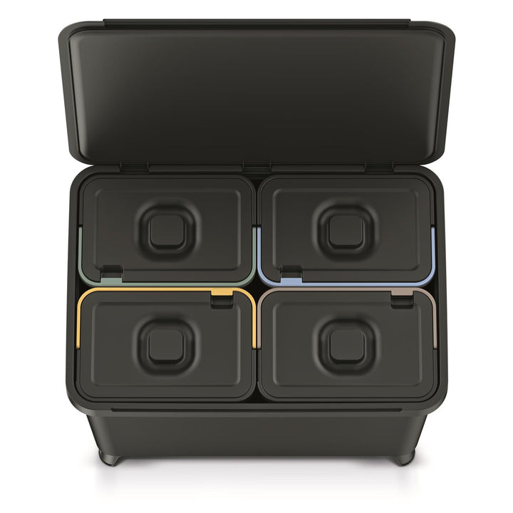 Keden SYSTEMA odpadkový recyklační koš 4x10 litrů - černý