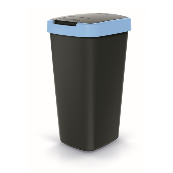 Odpadkový koš Keden COMPACTA Q 25 l  - černý s modrým okrajem