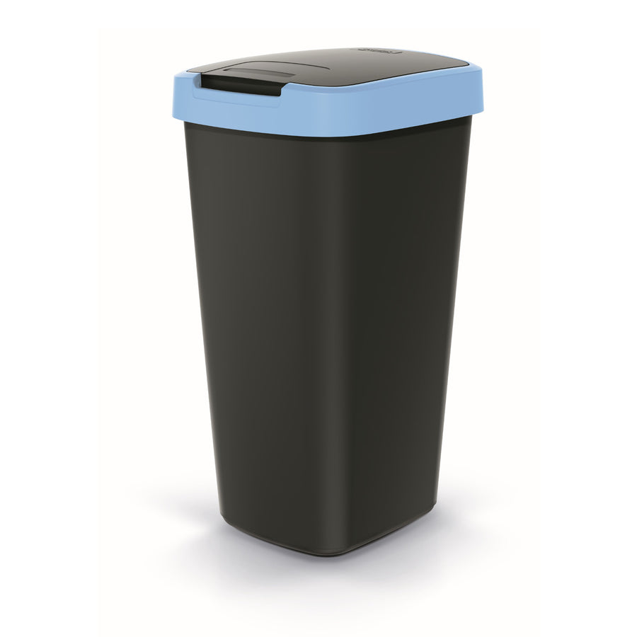 Odpadkový koš Keden COMPACTA Q 25 l  - černý s modrým okrajem