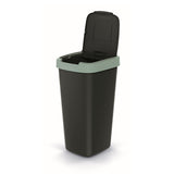 Odpadkový koš Keden COMPACTA Q 25 l NSAB25-5575C - černý se zeleným rámem