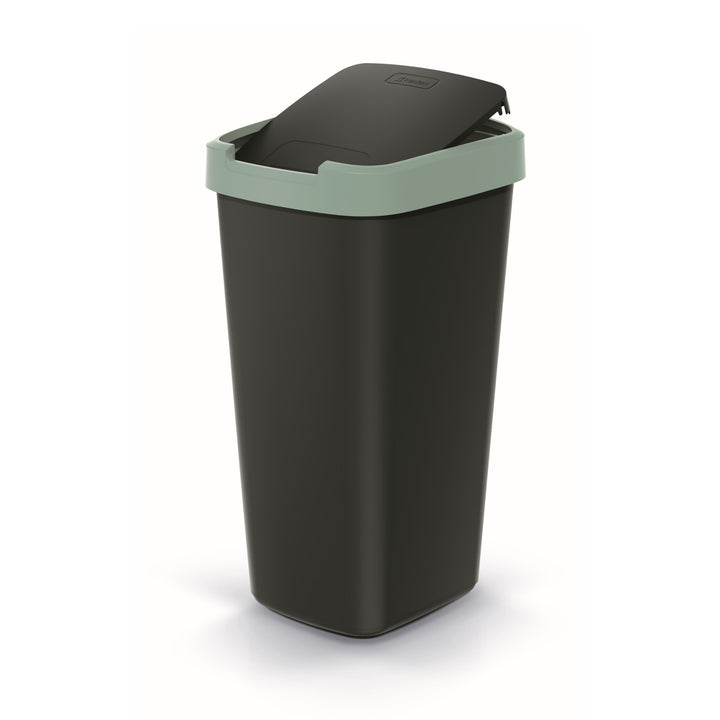 Odpadkový koš Keden COMPACTA Q 25 l NSAB25-5575C - černý se zeleným rámem