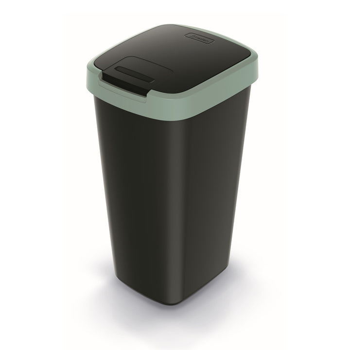 Odpadkový koš Keden COMPACTA Q 25 l NSAB25-5575C - černý se zeleným rámem