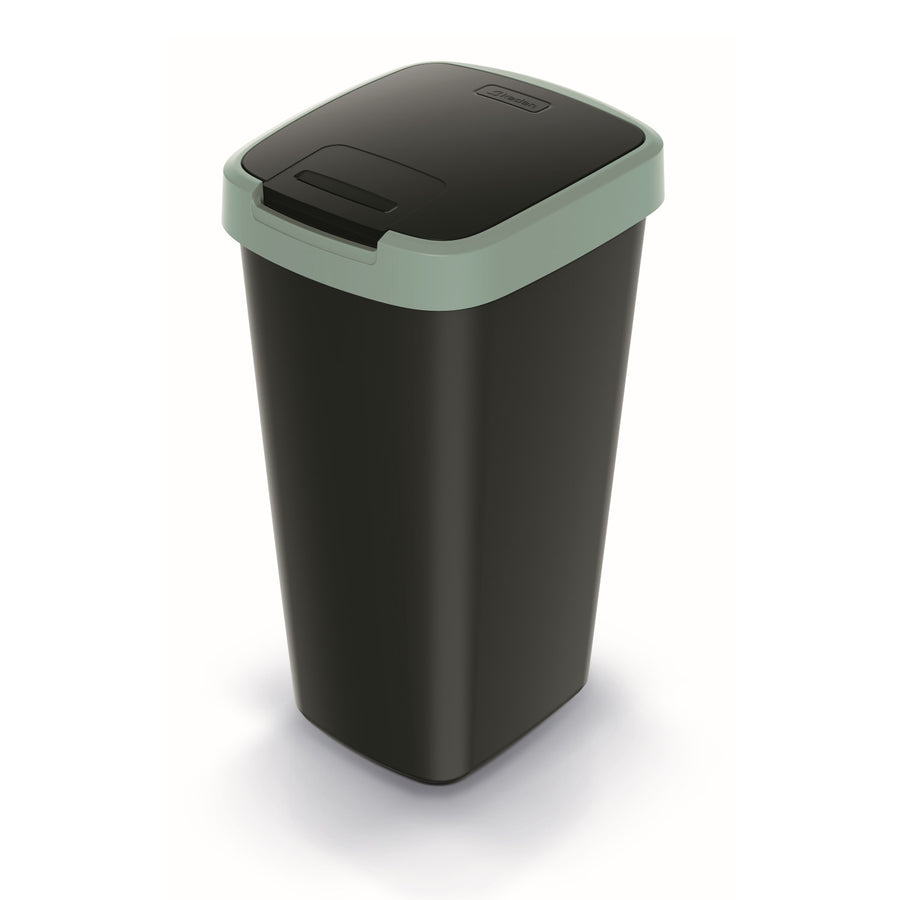Odpadkový koš Keden COMPACTA Q 25 l NSAB25-5575C - černý se zeleným rámem