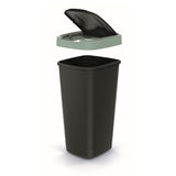 Odpadkový koš Keden COMPACTA Q 25 l NSAB25-5575C - černý se zeleným rámem