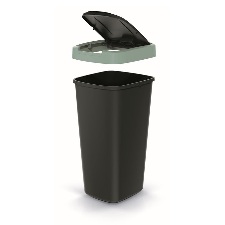 Odpadkový koš Keden COMPACTA Q 25 l NSAB25-5575C - černý se zeleným rámem