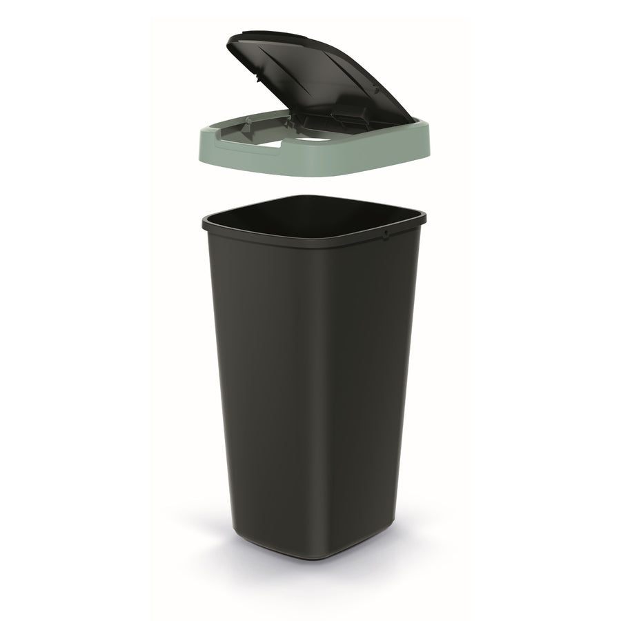 Odpadkový koš Keden COMPACTA Q 25 l NSAB25-5575C - černý se zeleným rámem