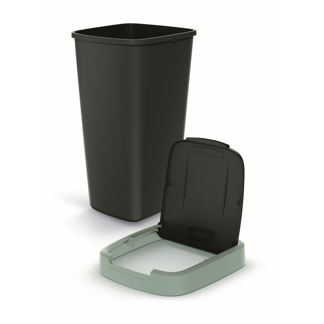 Odpadkový koš Keden COMPACTA Q 25 l NSAB25-5575C - černý se zeleným rámem