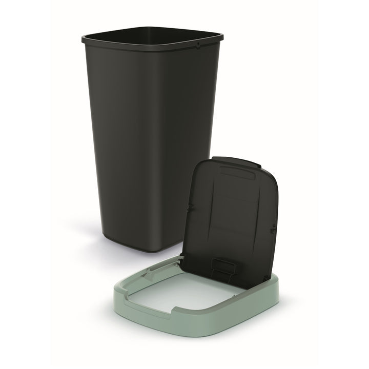 Odpadkový koš Keden COMPACTA Q 25 l NSAB25-5575C - černý se zeleným rámem