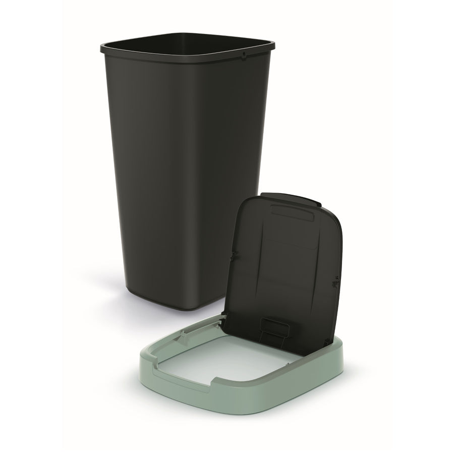 Odpadkový koš Keden COMPACTA Q 25 l NSAB25-5575C - černý se zeleným rámem