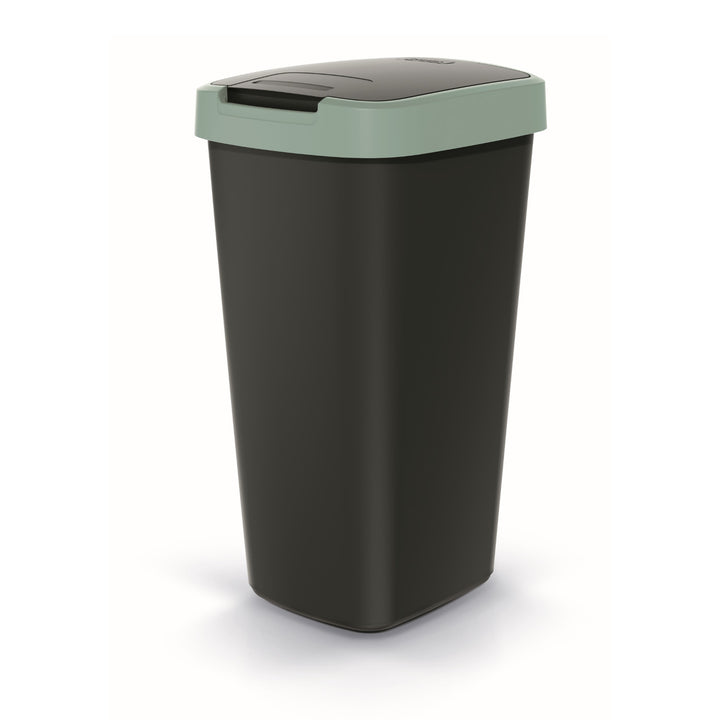 Odpadkový koš Keden COMPACTA Q 25 l NSAB25-5575C - černý se zeleným rámem