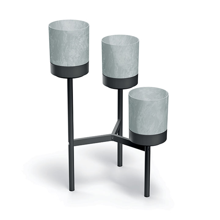 Prosperplast Bloomie Stand Třínohý stojan na květiny se 3 květináči Stojan na květiny 54 cm x 49 x 80,5 cm Kovový rám