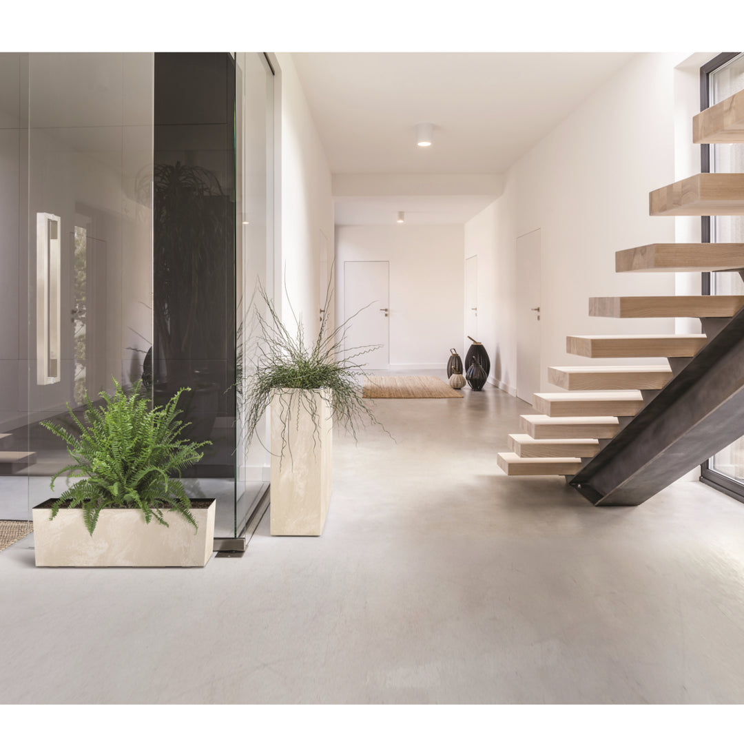 Prosperplast Urbi Case Květináč s betonovým efektem pro vnitřní a venkovní použití Obdélníkový plastový 77 x 23,5 x 24,6 cm antracitový