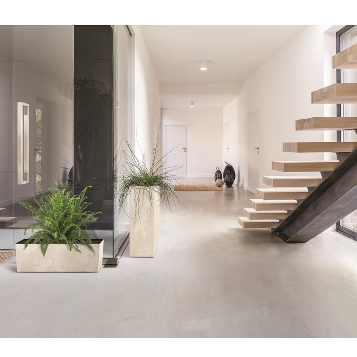 Prosperplast Urbi Case Květináč s betonovým efektem pro vnitřní a venkovní použití Obdélníkový plastový 77 x 23,5 x 24,6 cm antracitový