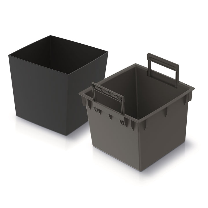 Prosperplast Květináč 2v1 s vnitřním květináčem na bylinky plastový čtvercový 29,5 cm x 29,5 cm x 29 cm (antracitová)
