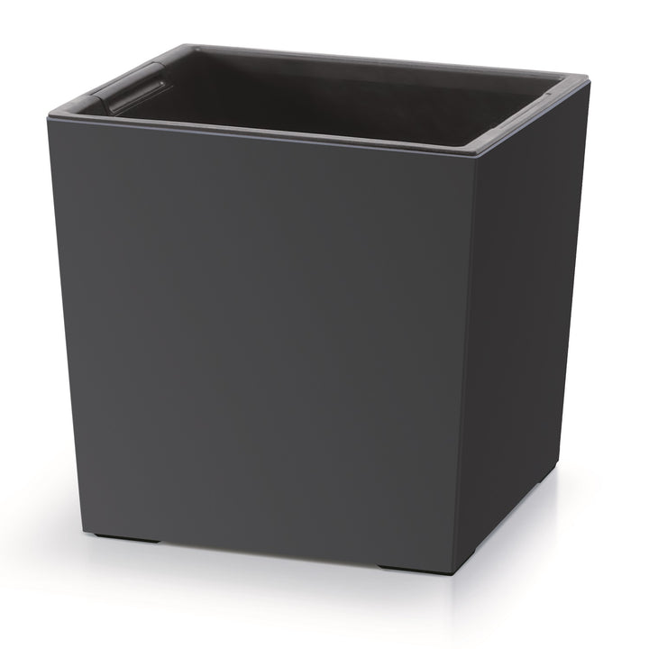 Prosperplast Květináč 2v1 s vnitřním květináčem na bylinky plastový čtvercový 29,5 cm x 29,5 cm x 29 cm (antracitová)