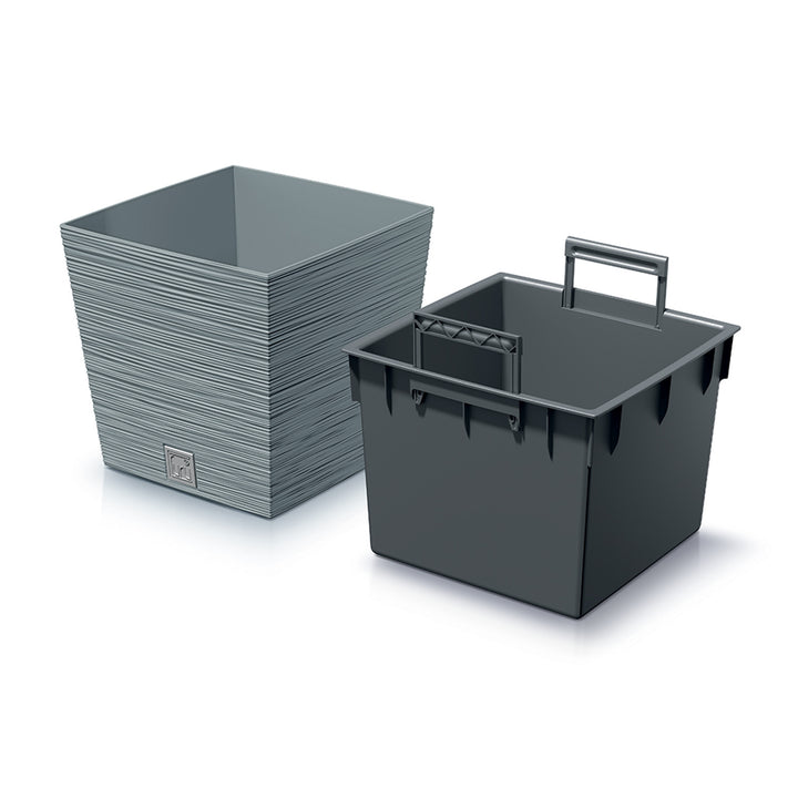 Prosperplast Furu Square květináč s vložkou DFS300-422U - betonová (šedá) barva