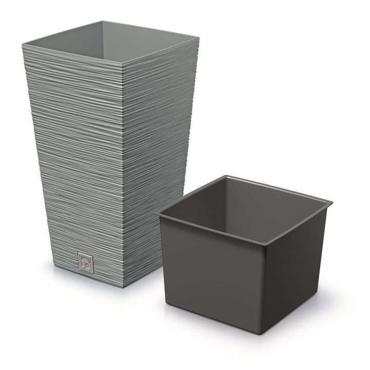 Prosperplast Furu Square vysoký květináč s vložkou 11,4 l (beton)