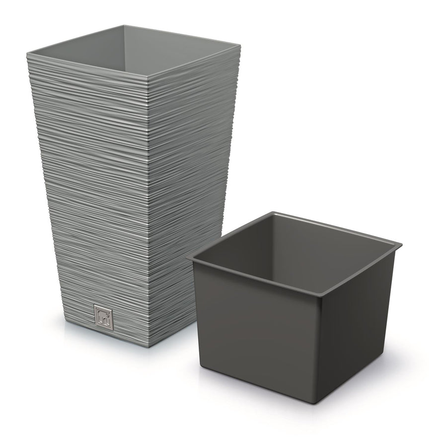 Prosperplast Furu Square vysoký květináč s vložkou 11,4 l (beton)