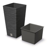 Prosperplast Furu Square vysoký květináč s vložkou 11,4 l (antracit)