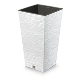 Prosperplast Furu Square vysoký květináč s vložkou 11,4 l (bílý)