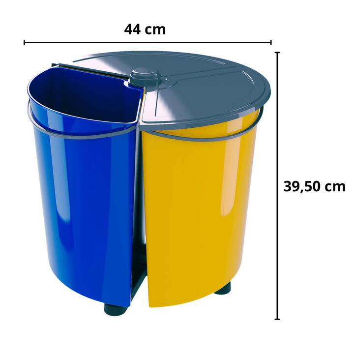 Rotační koš ECOBIN + na třídění odpadu s víkem 35 l