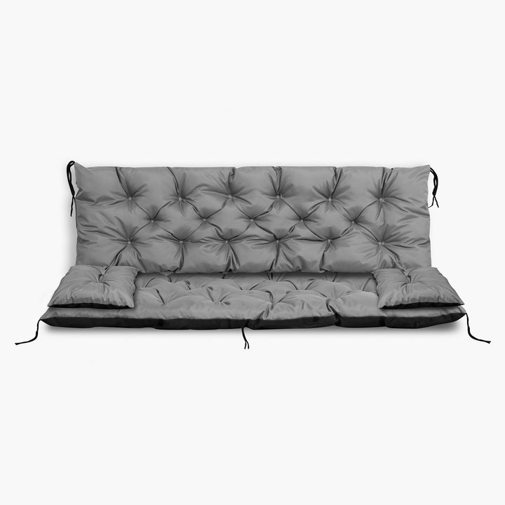 Šedý zahradní set 180x60x50cm + 2 polštáře 50 x 30cm