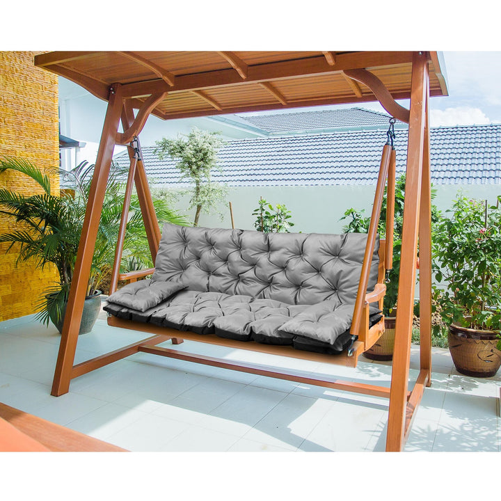 Šedý zahradní set 180x60x50cm + 2 polštáře 50 x 30cm