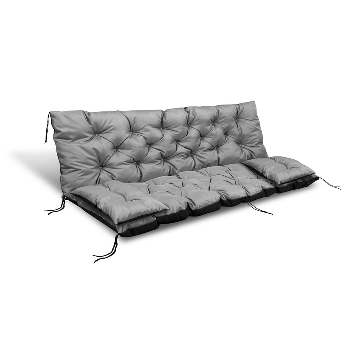 Šedý zahradní set 180x60x50cm + 2 polštáře 50 x 30cm