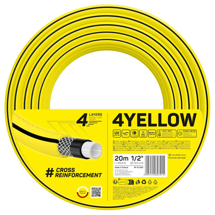 Cellfast 4YELLOW zahradní hadice 10-500 1/2" 20 m čtyřvrstvá