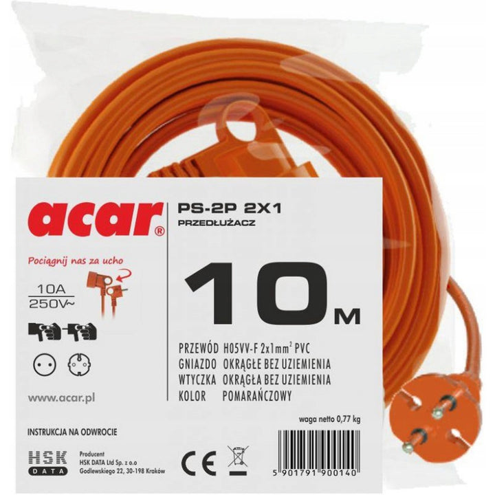 ACAR Zahradní prodlužovací kabel 10m oranžový M01905