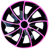 Disky NRM Quad Bicolour Set 4ks Vhodné pro většinu značek a ráfků ABS plast (Black/Pink, 15")