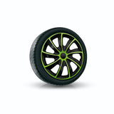 Disky NRM Quad Bicolour Set of 4ks Vhodné pro většinu značek a ráfků ABS plast (Black/Green, 16")