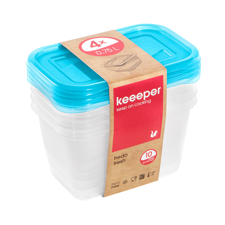 Sada 4 x 0,75l nádob na potraviny Keeeper Fredo Fresh
