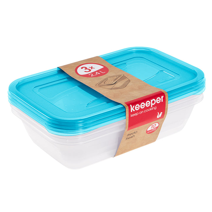 Sada 3 x 2,4l nádob na potraviny Keeeper Fredo Fresh