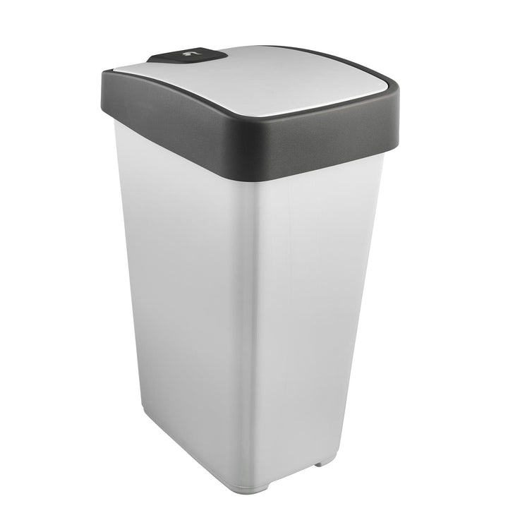Odpadkový koš Keeeper s dvojitým otevíráním, 25 l, světle šedý