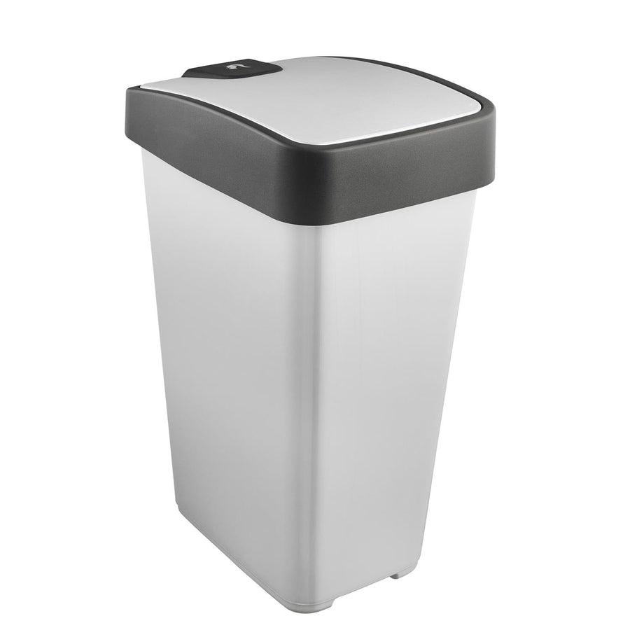 Odpadkový koš Keeeper s dvojitým otevíráním, 25 l, světle šedý