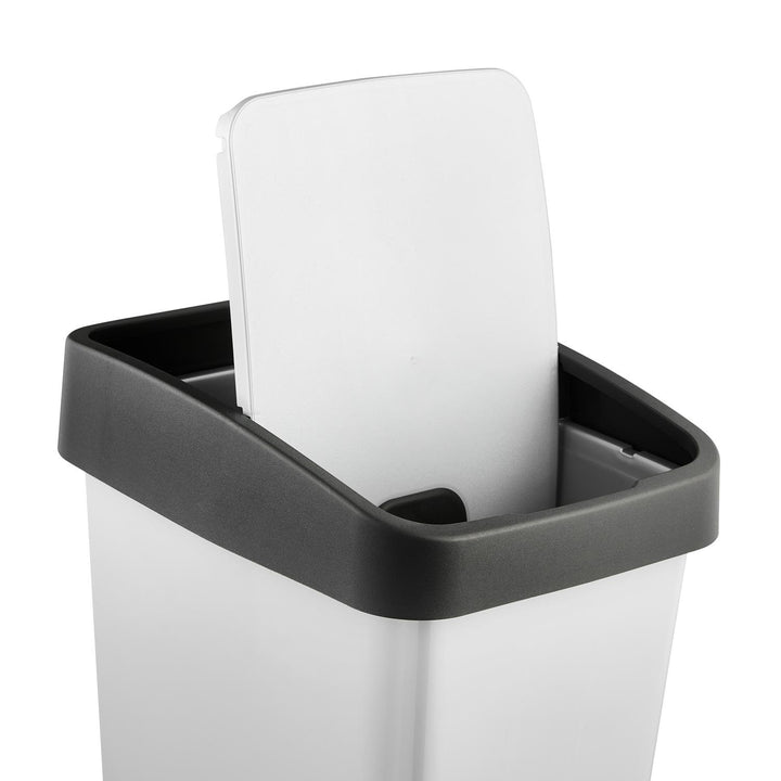 Odpadkový koš Keeeper s dvojitým otevíráním, 25 l, světle šedý