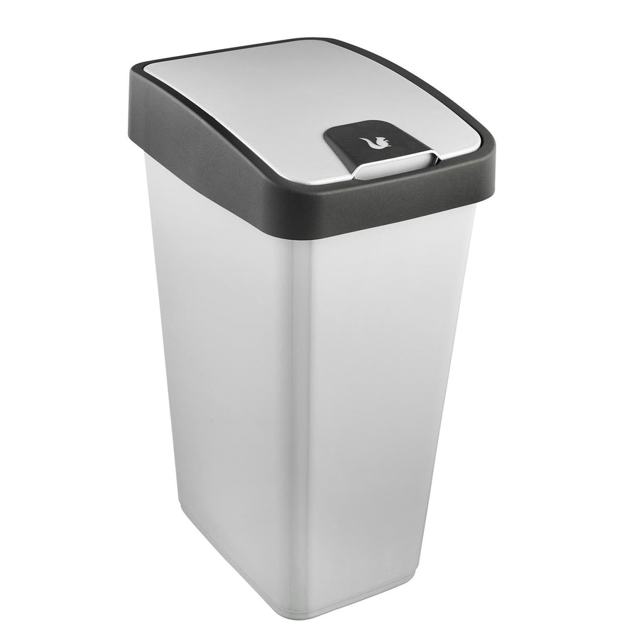Odpadkový koš Keeeper s dvojitým otevíráním, 25 l, světle šedý