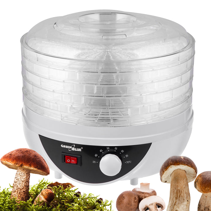 Sušička hub, zeleniny a ovoce, 250W, extra tichá, 5 sít, GreenBlue GB195