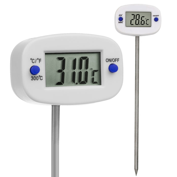 Potravinářský teploměr/sonda, zelenomodrý, délka sondy 15 cm, teplotní rozsah -50 st C až +300 st C, přesnost 0,1 st C, GB382