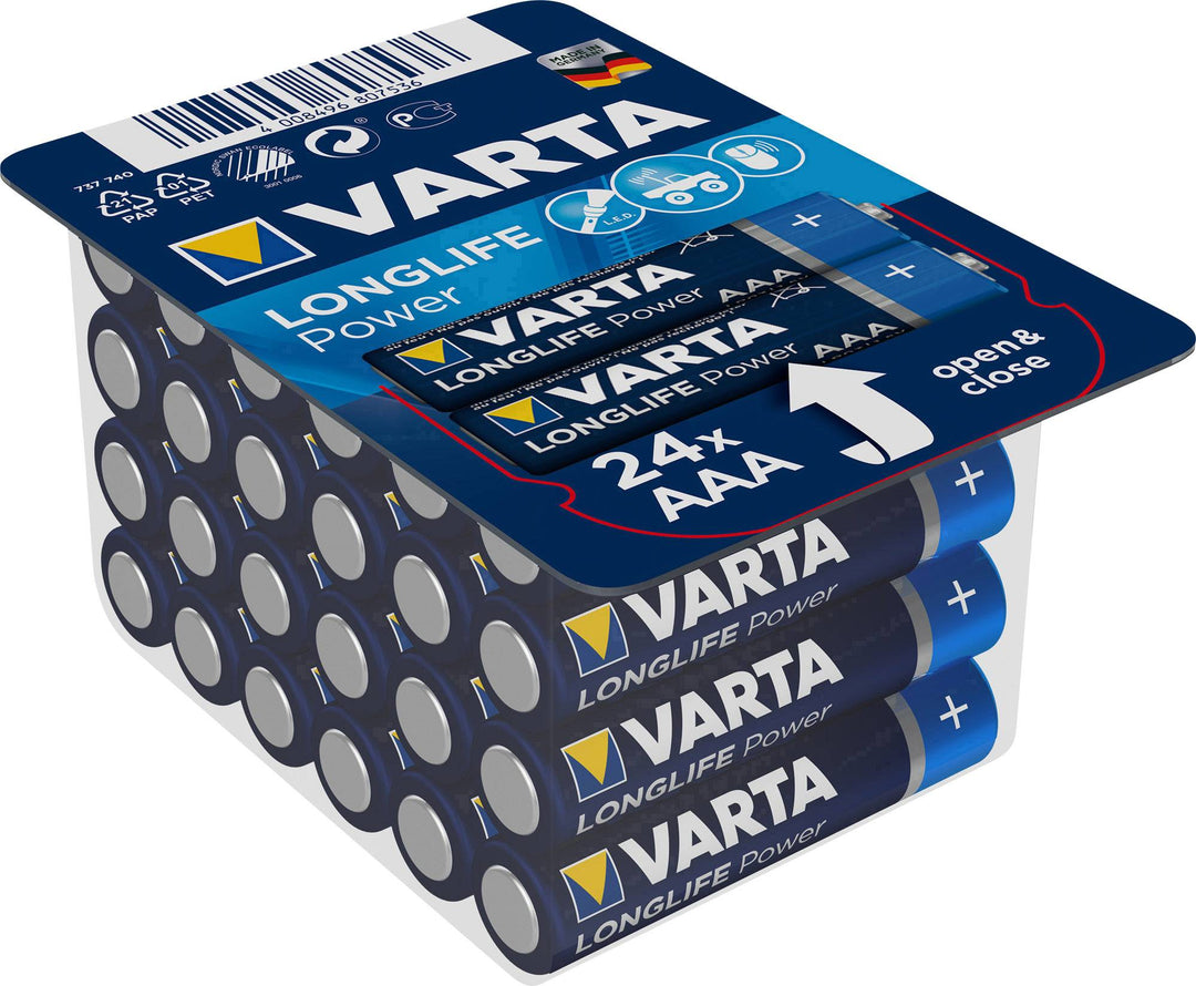 Sada alkalických baterií Varta Longlife Power, 24x R-03 LR3 AAA + 24x R-06 LR6 AA