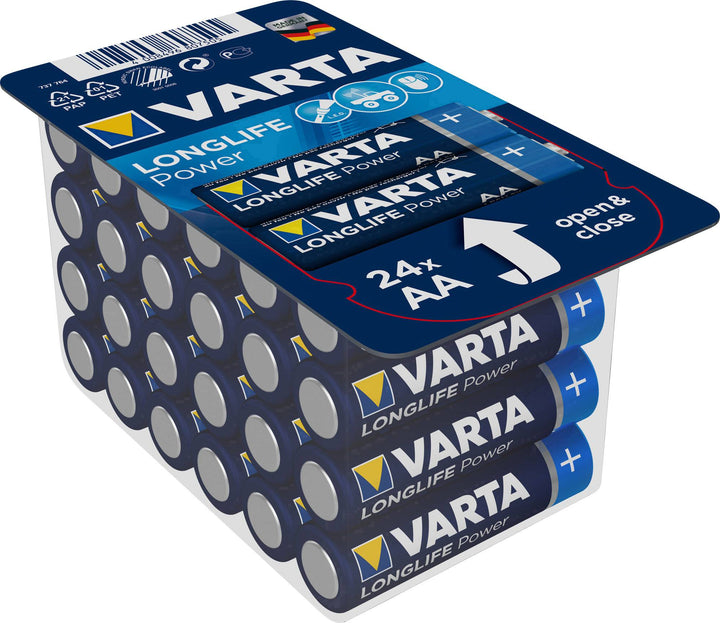 Sada alkalických baterií Varta Longlife Power, 24x R-03 LR3 AAA + 24x R-06 LR6 AA