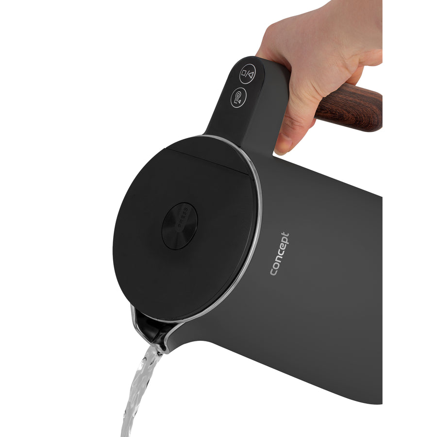 Concept Norwood nerezová konvice s regulací teploty a funkcí KEEP WARM 1,5 l 1850-2200W tmavě šedá