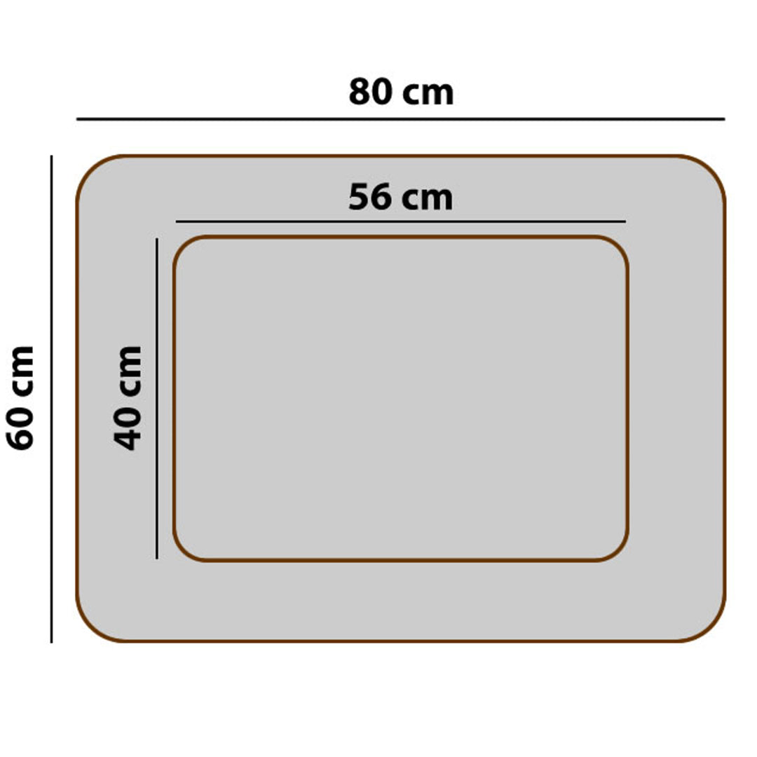 Pelíšek pro psy Mestizo Mallorca Comfort 80x60cm (vnější rozměry: 80x60cm / vnitřní rozměry: 56x40cm, tmavě šedá/bílá)