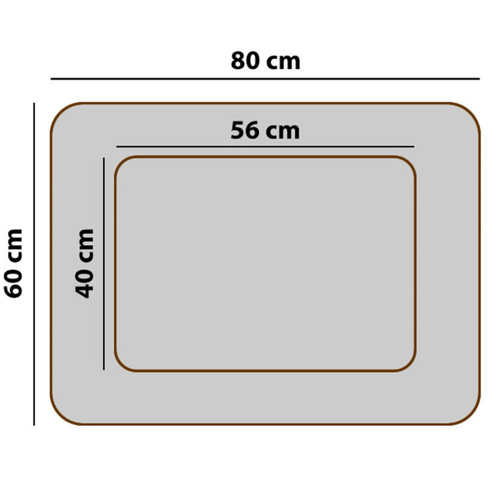 Pelíšek pro psy Mestizo Mallorca Comfort 80x60cm (vnější rozměry: 80x60cm / vnitřní rozměry: 56x40cm, tmavě šedá/bílá)