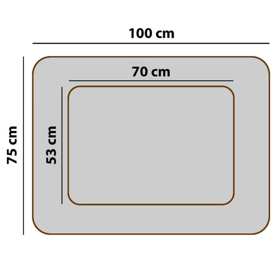 Pelíšek pro psy Sofa Mallorca Comfort v hnědé barvě s bílým lemováním 100x75 cm