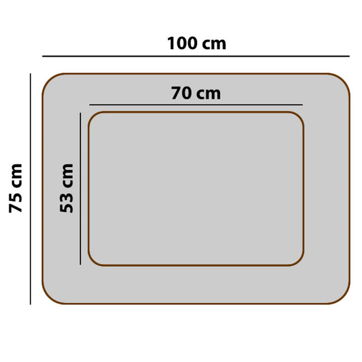 Pelíšek pro psy Sofa Mallorca Comfort v tmavě šedé barvě s bílým lemováním 100x75 cm